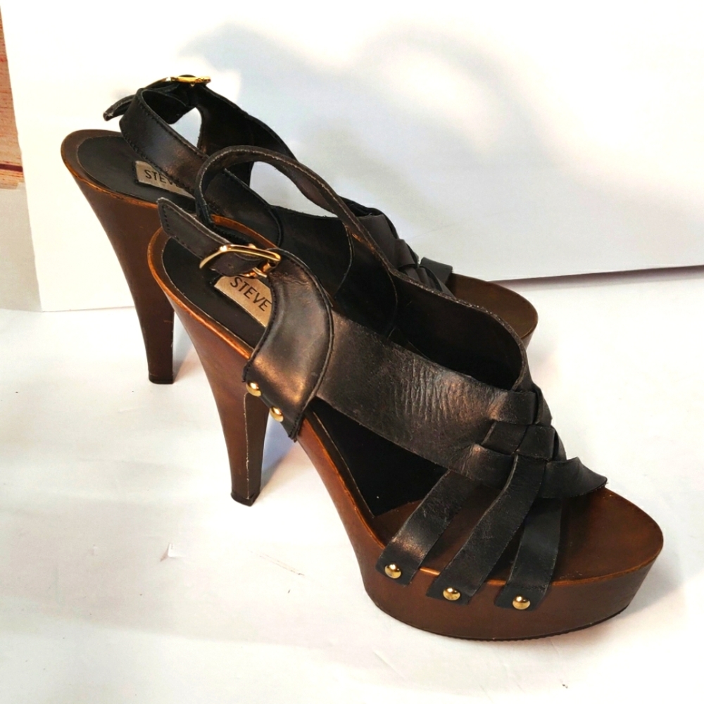 Steve Madden Desi Wooden Clog Sling Back Heel